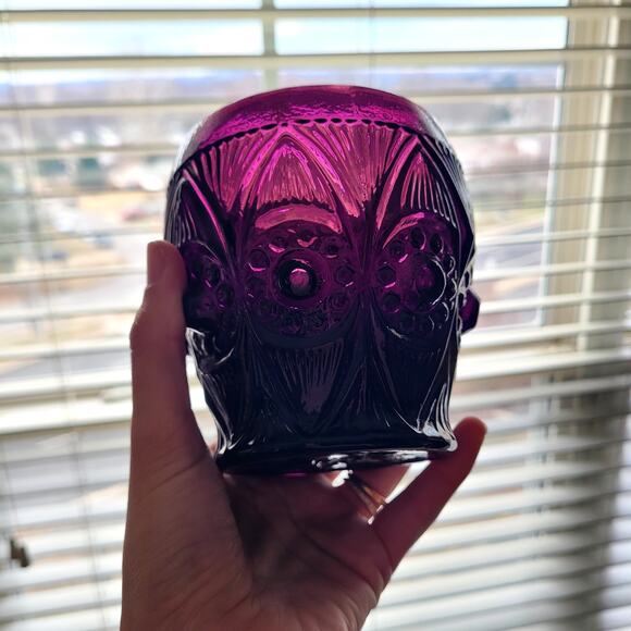 Purple Indiana Style Vintage Glass Vase Bowl - Picture 3 of 6